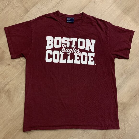 Vintage 00s MV Sport Boston College BC Eagles T-Shirt Men's Large L Burgundy - Picture 1 of 6